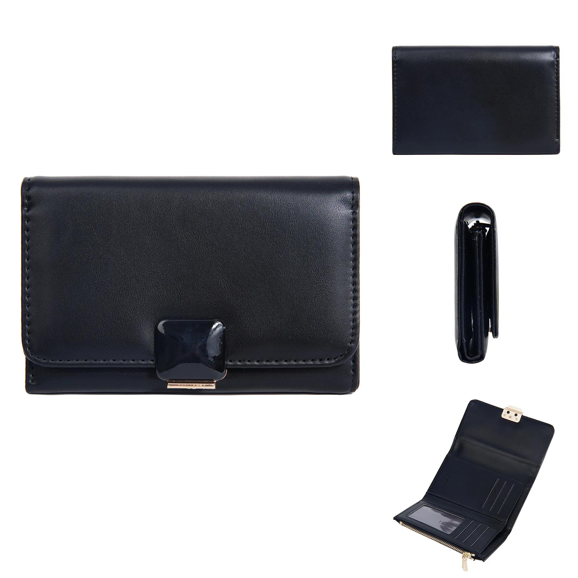 

Luxury Women Pu Leather Fashion Short Wallet Multi-Slot Card Holder Zipper Hasp Purse Red Coin Clutch Bag Carteira Feminina