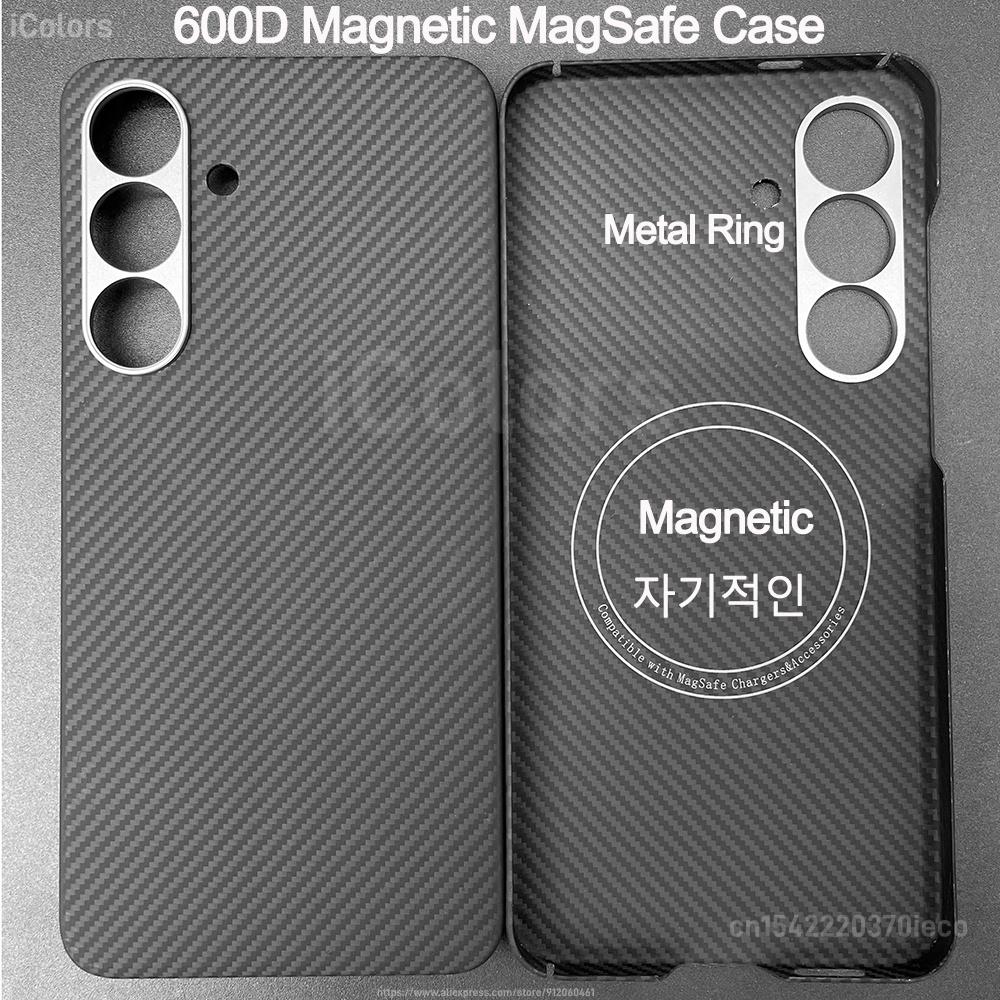 Magnetic MagSafe Case  for Samsung Galaxy S25 FE Aramid Carbon Fiber Cover Ultra-Thin Lightweight Armor Protective Cover