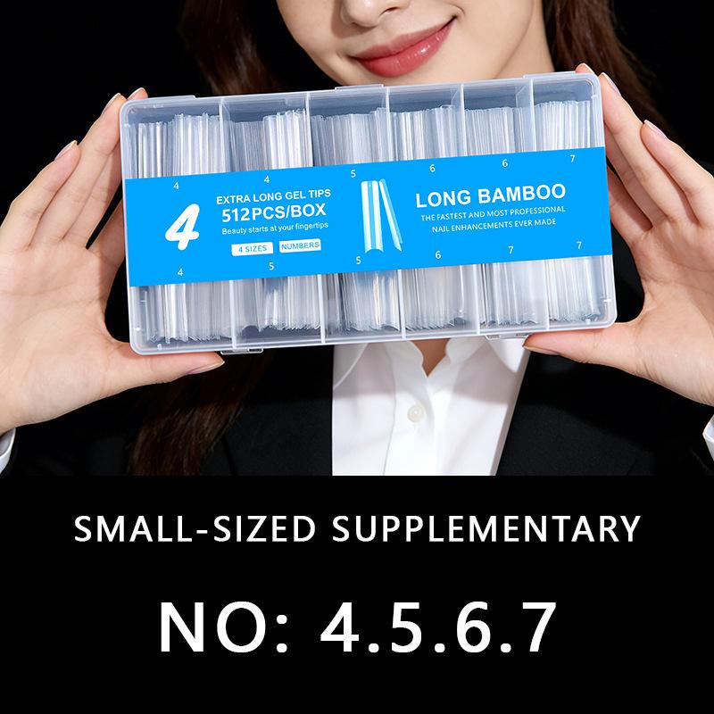 Extra Long Transparent XXL Ballet Trapezoid Nail Tips with Stickers