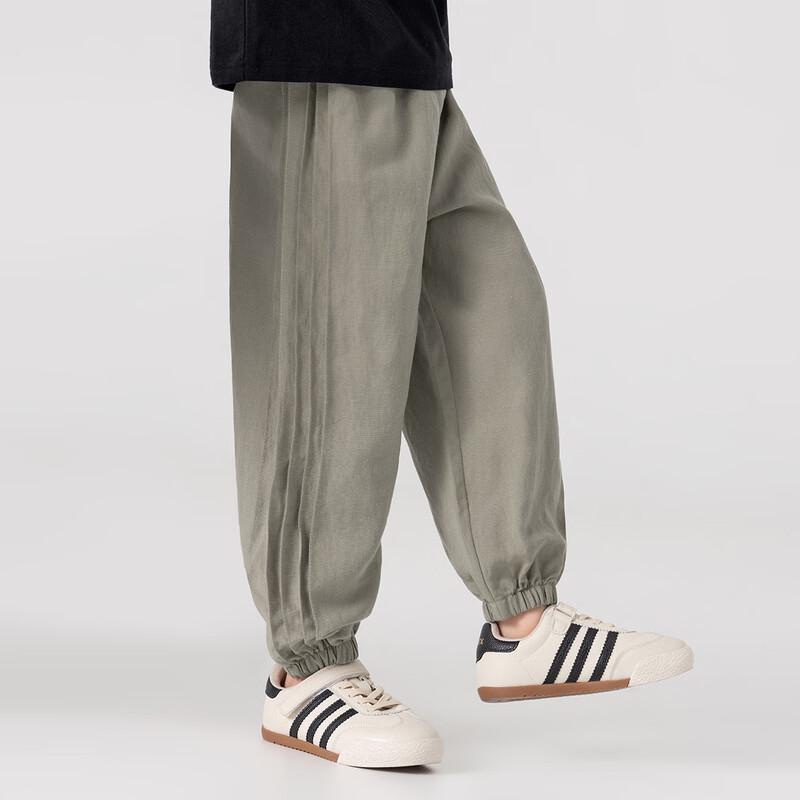 Duoduojia Boys' Breathable Lyocell Linen Casual Jogger Pants