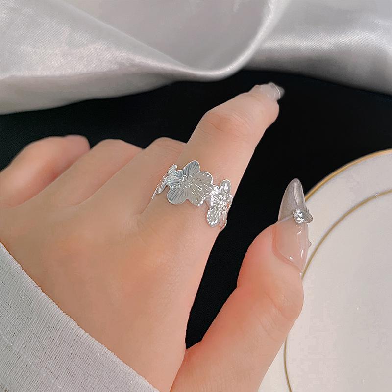 Retro S925 Sterlingsilber Bandring - Damen Anlaufbeständig, Luxuriös, Vielseitiger Offener Ring für den Zeigefinger