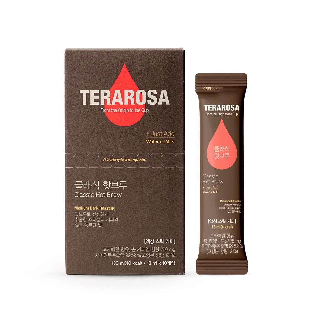 TERAROSA Hot Brew Liquid Stick Coffee #Classic 10 Sticks