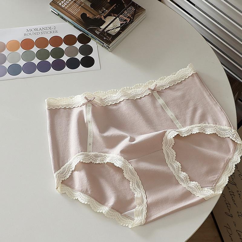 Urocze Oddychające i Bezszwowe Majtki Trójkątne Średnio Stanikowe Damskie Majtki Modalne z Kokardką