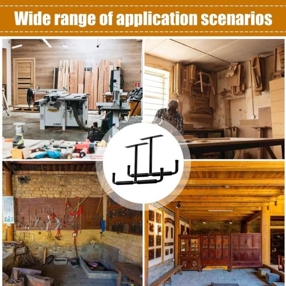 Wall Mounted Ceiling Rack Shelf Rust-resistant Overhead Garage Storage Hook  Ladder