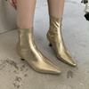 Spring New Pointed Toe Women Ankle Boots Ladies Eelgant Thin Low Heel Chelsea Shoes Soft Leather Short Boots Size 35-41