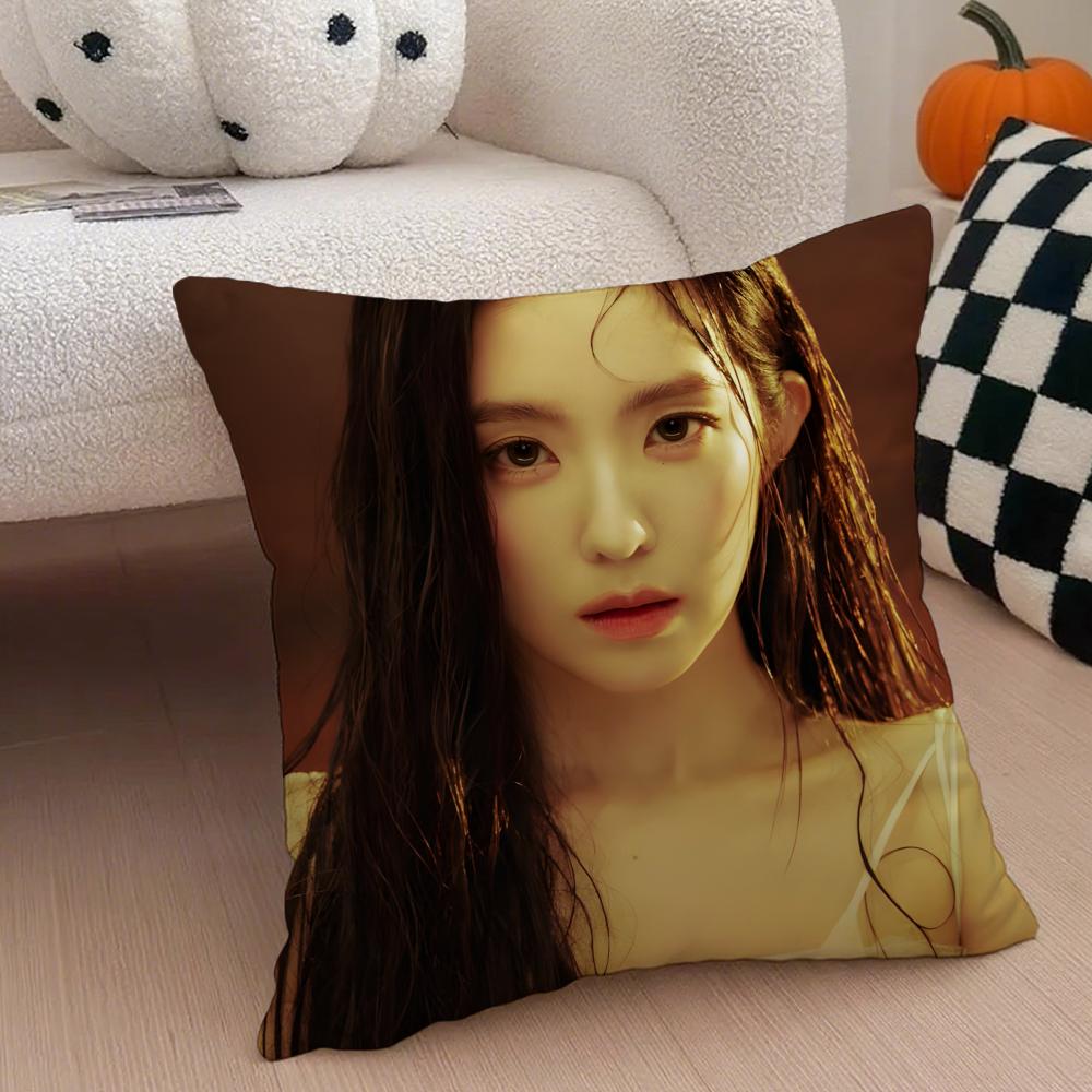 Popular Red Velvet iIrene Kpop Star Cushion Cover Throw Pillow Cover Hidden Button Durable Polyester Chair Cushion