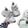 New super fire platform dad shoes women 2025 spring leather mesh breathable versatile lightweight sports and leisure shoes