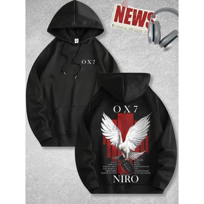New Men OX7 Rapper Graphic Hoodie Rapper Oversize Graphic Print Drawstring Hood Cotton Sweatshirt Fall Winter Hoodie for Unseix