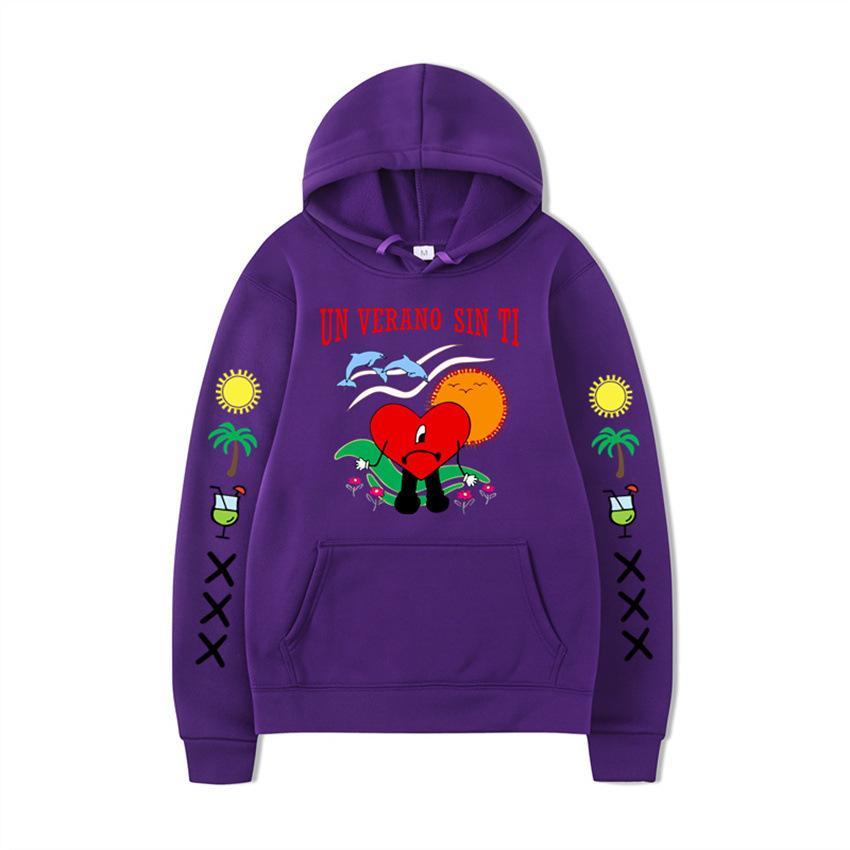 Un Verano Sin Ti Hoodie Bad Bunny Hooded Print Sweater Men And Women