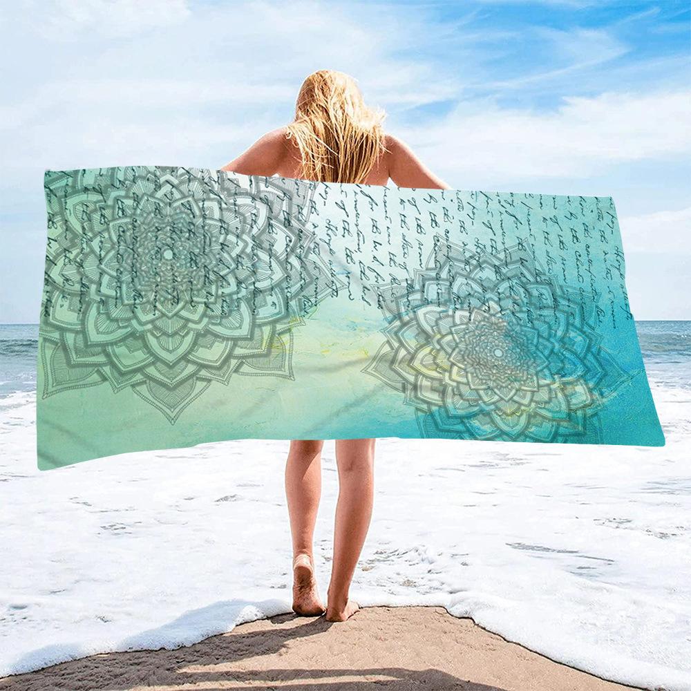 Mantra Beach Collection Digital-printed Polyester Superfine Fiber Double-sided Fleece Beach Vacation Bath Towel, Beach Towel