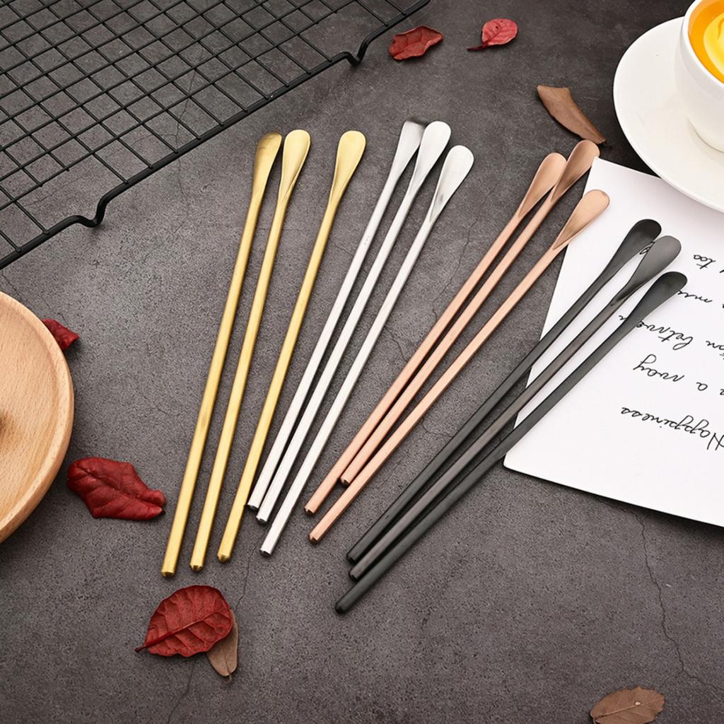 3-Piece Matte Long Handle Spoon Cocktail Mixing Stirring Spoons Stainless Steel Iced Tea Coffee Spoons