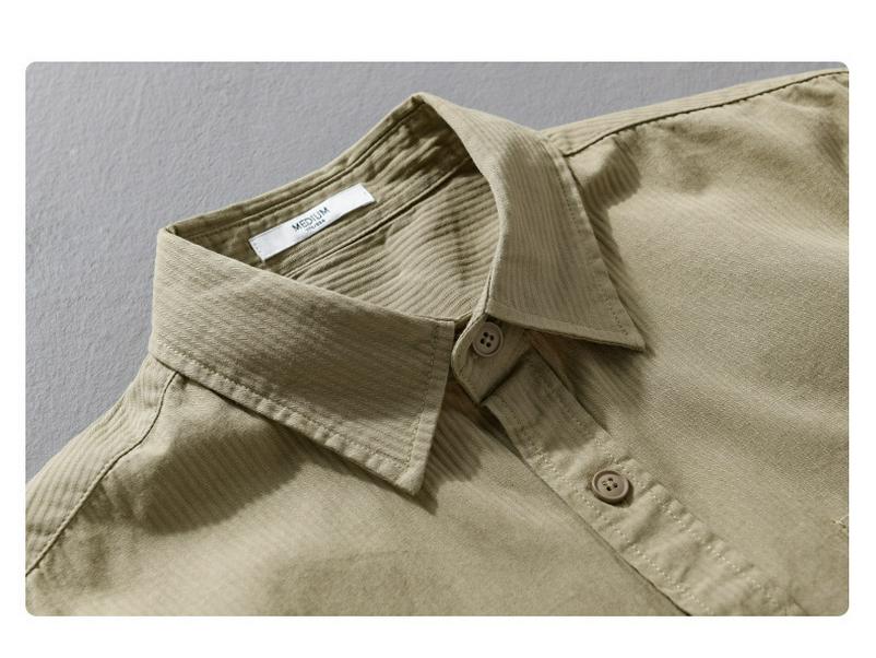 Men's Retro Solid Color Long Sleeve Shirt - Loose Fit, Simple, Stylish, Perfect for Spring & Autumn