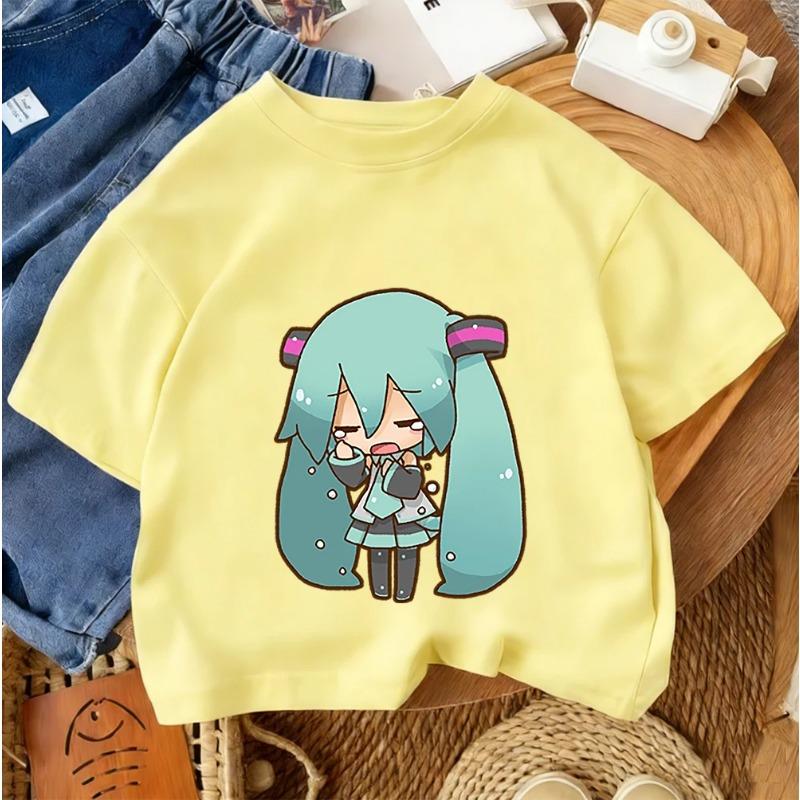 2026 Summer Trend Streetwear Top Children’s Fashion T-Shirt Hatsune Miku Casual Style