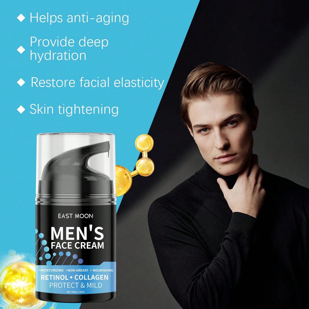 1pc Men's Retinol Cream, Men's Moisturizing Nourishing Facial Skin Hydrating Skin Care Cream