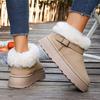 Stivali da neve invernali da donna in pelliccia fodera in peluche staffa per il piede caldi freddo leggeri escursionismo impermeabili antiscivolo bocca pelosa scarpe di cotone