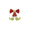 Christmas Festive Red And Green Christmas Bow Shiny Decoration