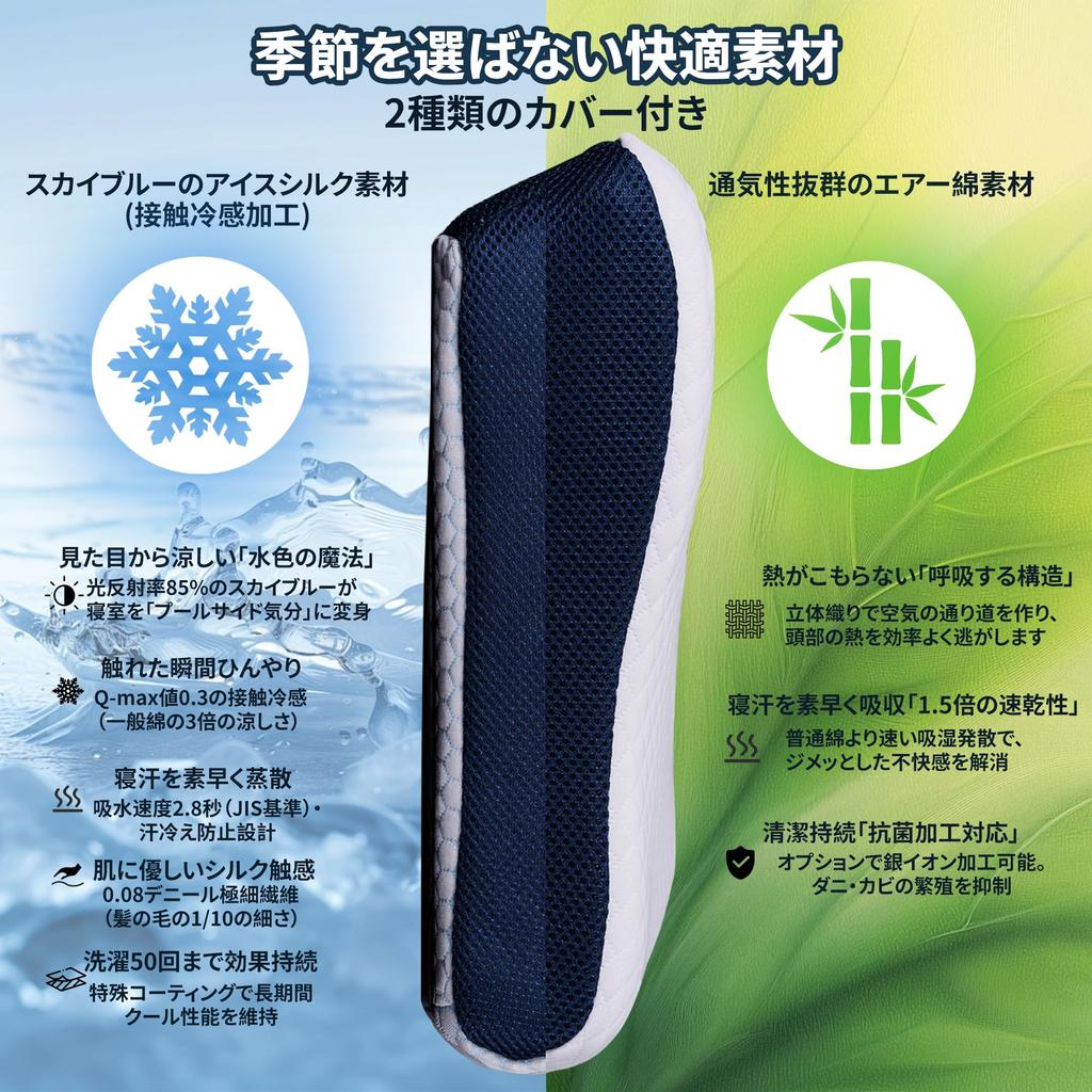 VECELO Seitenschlafen 1000g Memory Kommt mit Kühlkissen Marineblaues Netz x Weiß Großes Rautenmuster Kissen, Anti-Schnarchen, 634010cm, Schaumstoff, Niedrig, Kühl,