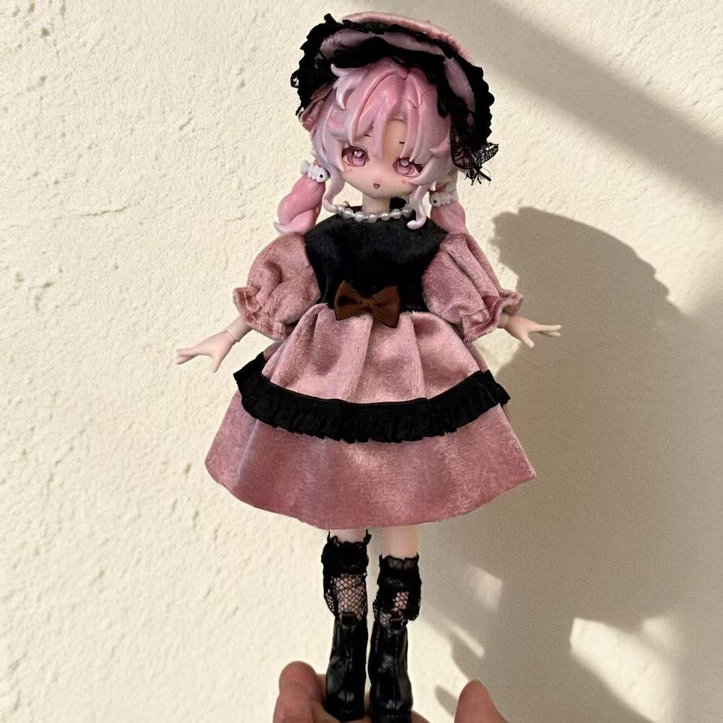 Doll Clothes Set For 1/8 1/12 Ob11 Bjd Dolls Winter Outfit Dress Up Accessories (Only Clothes)