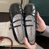 In Stock Rockfish Patent Leather Mary Jane Ballet Flats with Double Strap Bow - Women's Round Toe Low-Cut Shoes