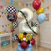 49pcs Racing Themed Balloon Column 40inch Milk White Tire Foil Balloon Boy Birthday Party Decorations Baby Shower Toy Gifts