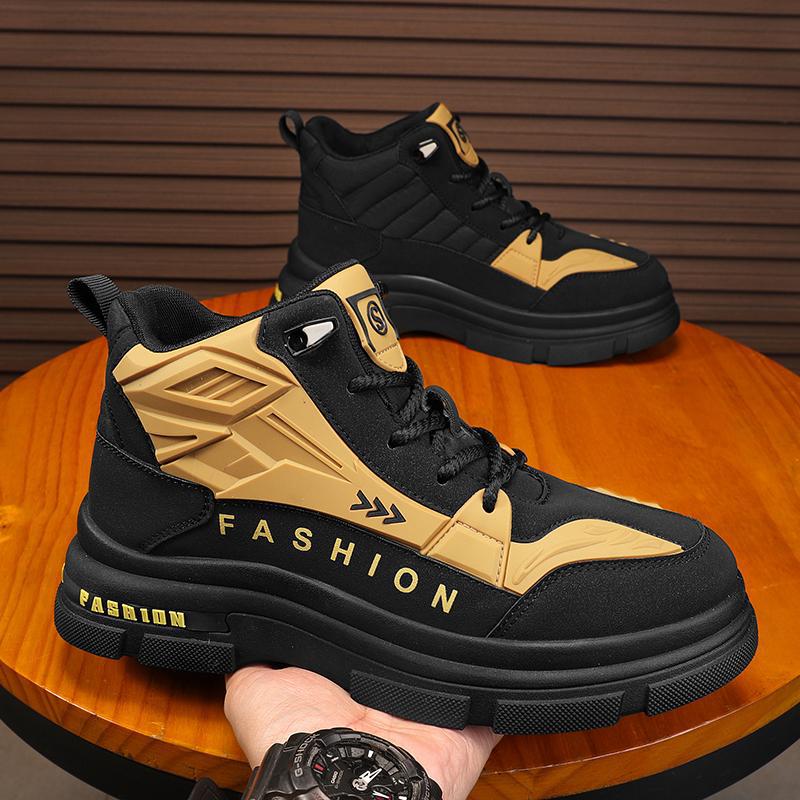 Labor Insurance Men's Shoes Autumn and Winter Construction Site Work Non-slip and Wear-resistant Work Shoes Black Sports Platform Mountaineering Mar