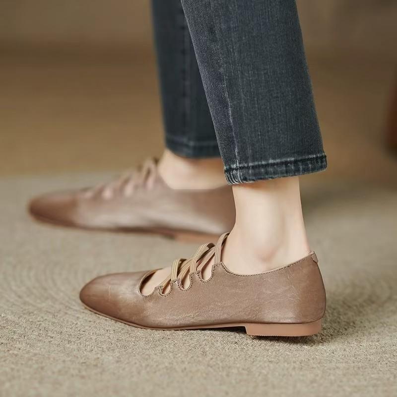 Soft-soled French retro Mary Jane shoes women's 2025 spring and autumn new cross-strapped single shoes versatile flat shoes grandma shoes