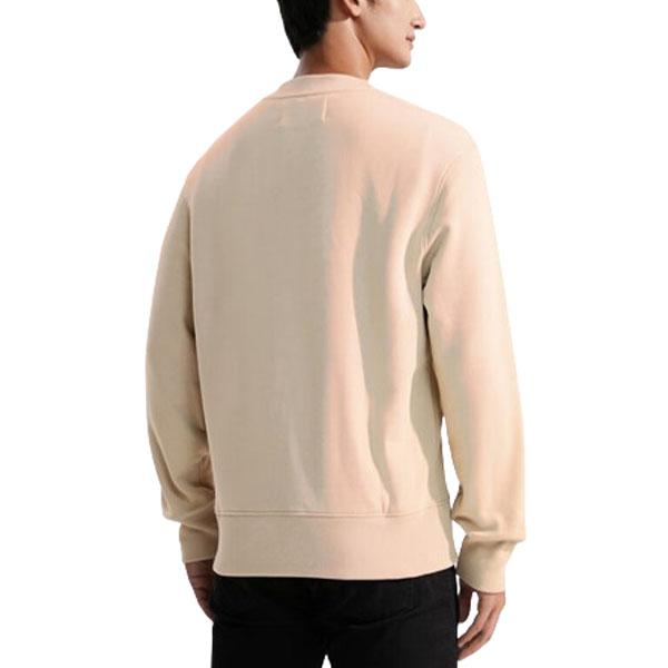 Calvin Klein Minimalist Logo Print Loose Fit Crewneck Sweatshirt Men Sweatshirt Milk-Tea J324113-PED