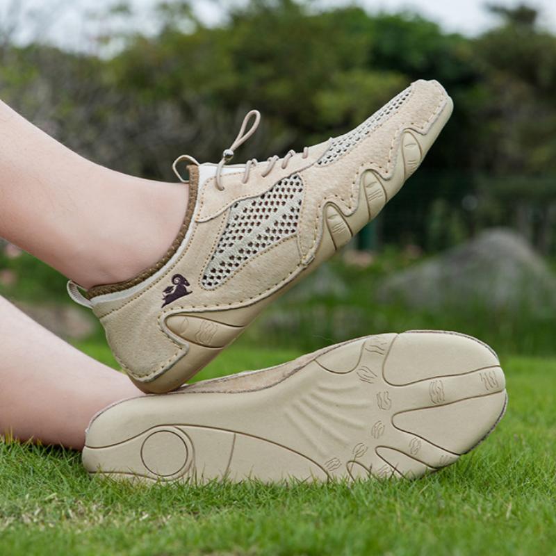 Summer Men's Casual Sports Shoes Genuine Leather Mesh Shoes Octopus Men's Shoes