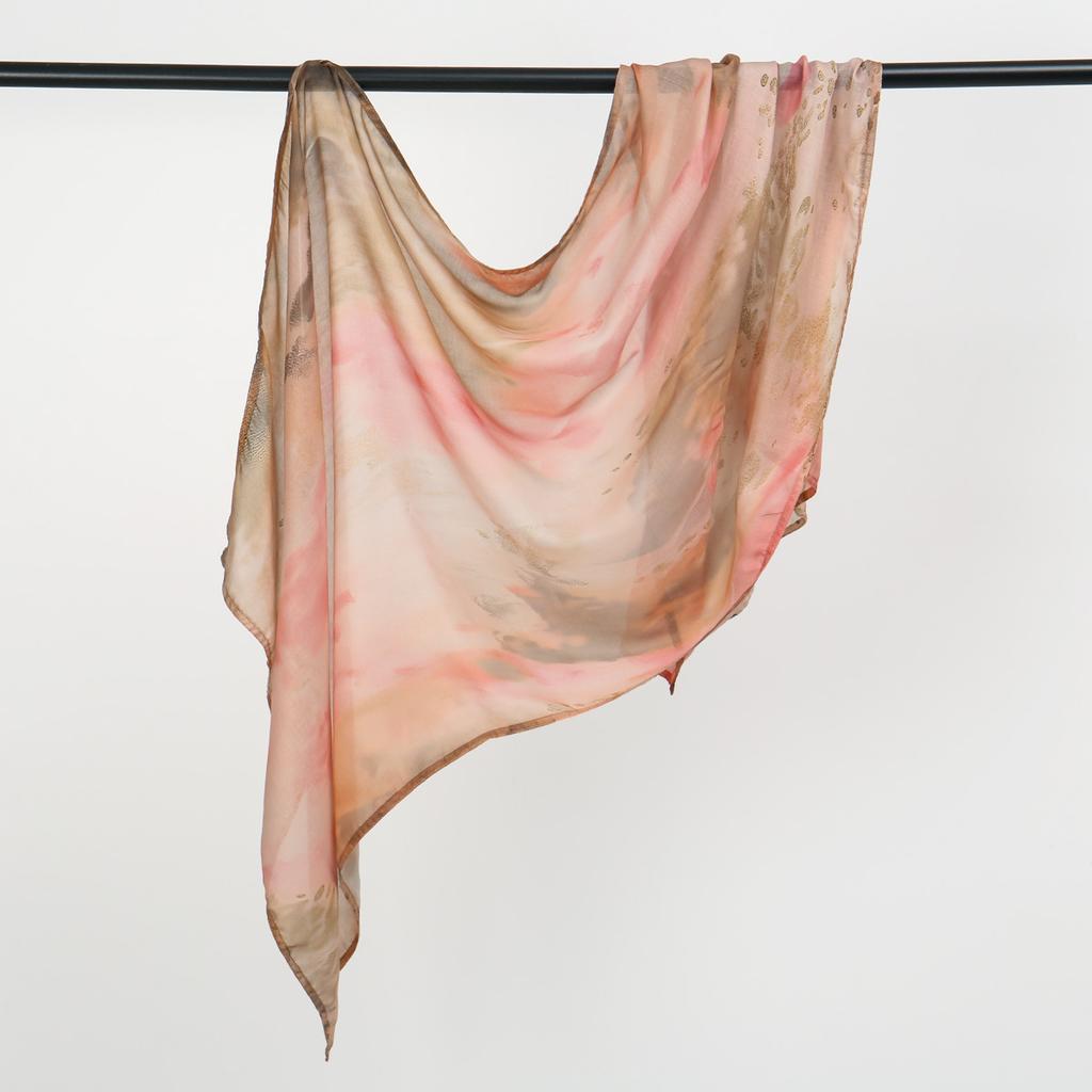 Muslim Viscose Hijab Scarf Shawl Watercolor Print Breathable Soft Long Fashion Scarves Headscarf Hijabs For Women 180*70Cm