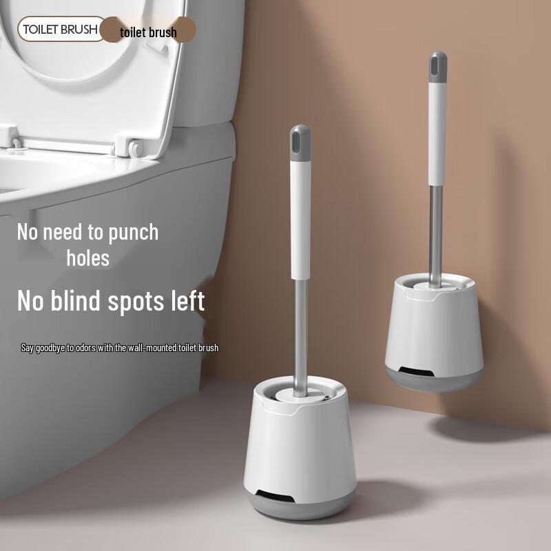 Long Handle Silicone Toilet Brush Set