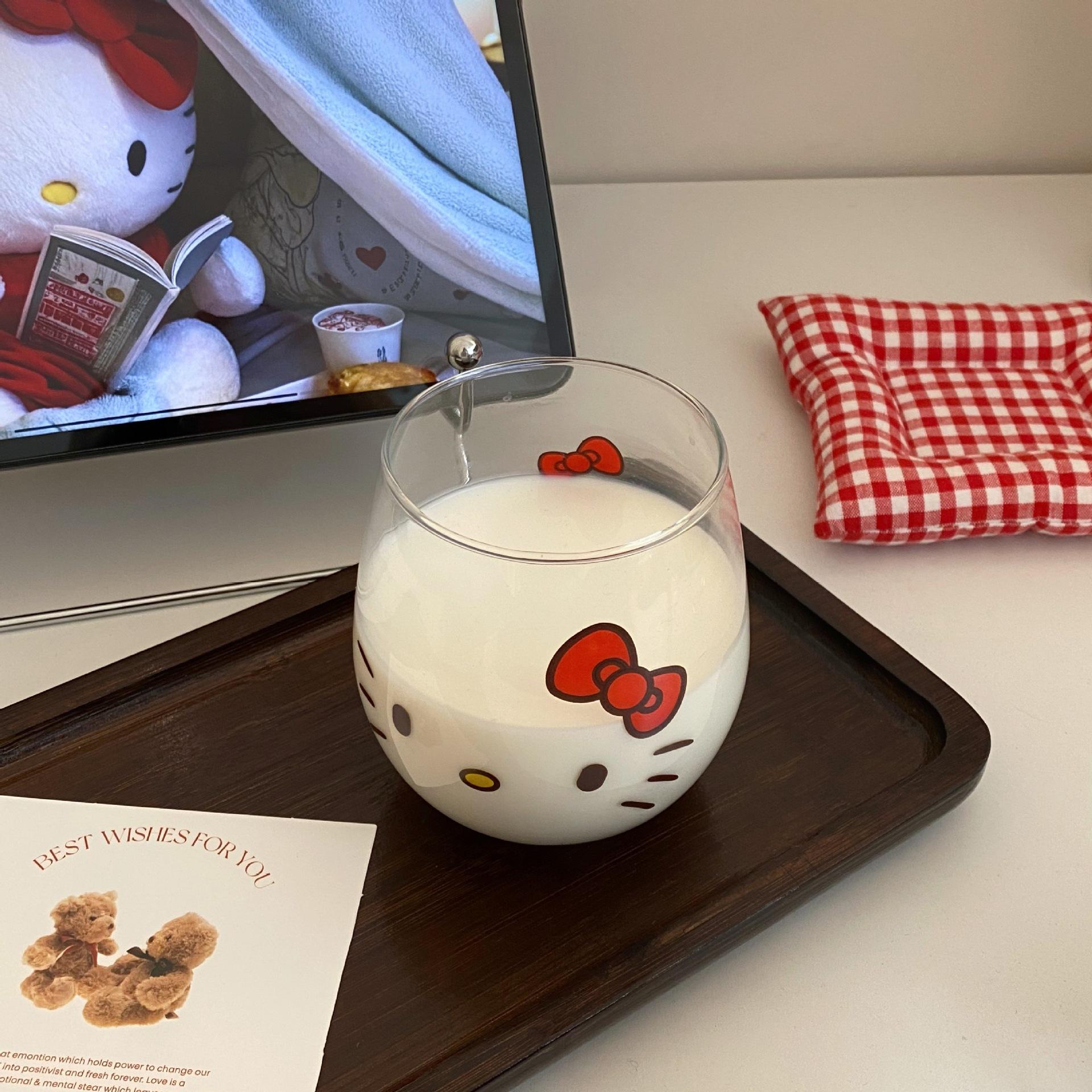 Red Bow Cat Belly Cup High Value Cartoon Cute Glass Office Home Coffee Juice Cup See details