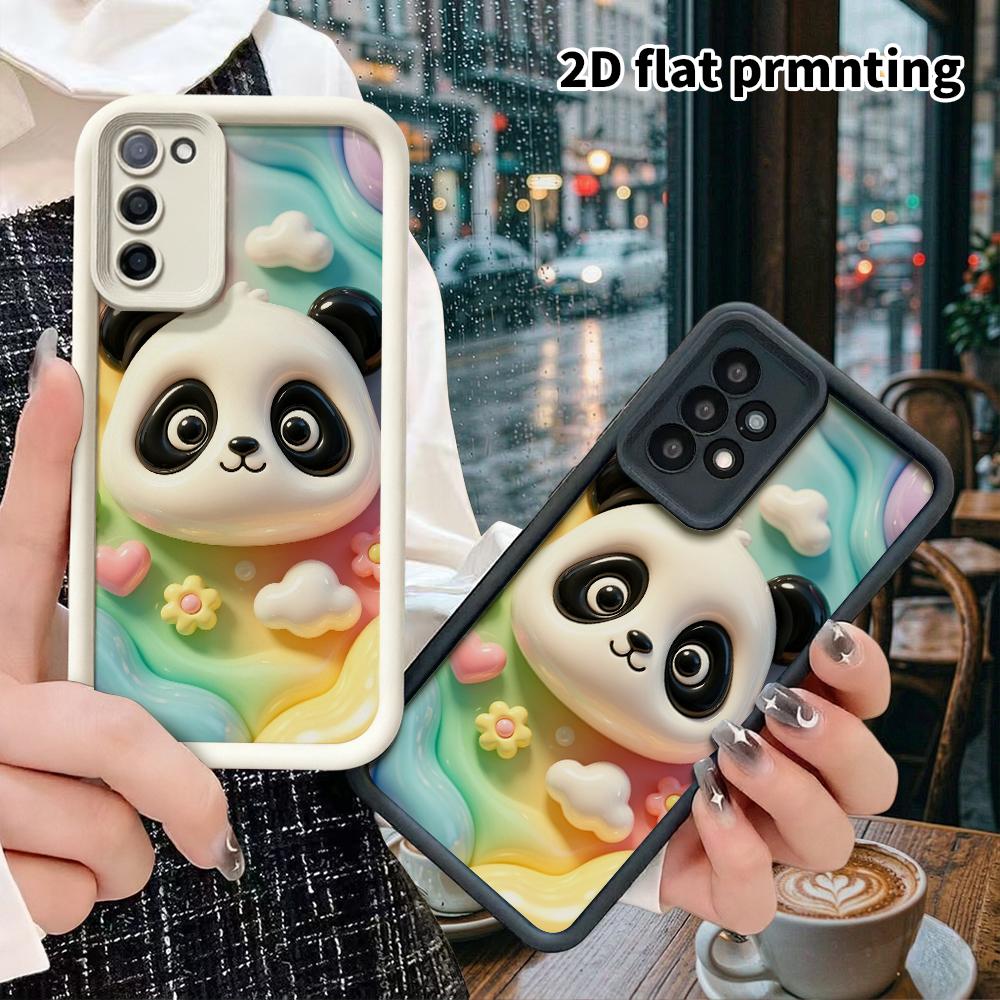 Phone Case: 2D Flat, Suitable for Samsung Galaxy A34 A35 M05 M06 S20 S22 S21 FE Plus 5G, Rainbow Panda Theme, Perfect Christmas and Halloween Holiday