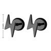 1Pair Star Lightning Titanium Steel Unisex Women Men Black Clear Crystal Zircon Ear Studs Earrings Shiny Piercing Jewelry Gift