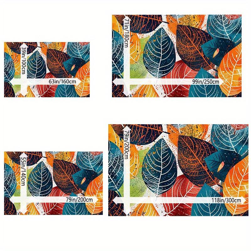 Colorful Crystal Velvet Leaf Patterned Area Rug for Living Room And Bedroom Home Office, Entryway, And Indoor Decor