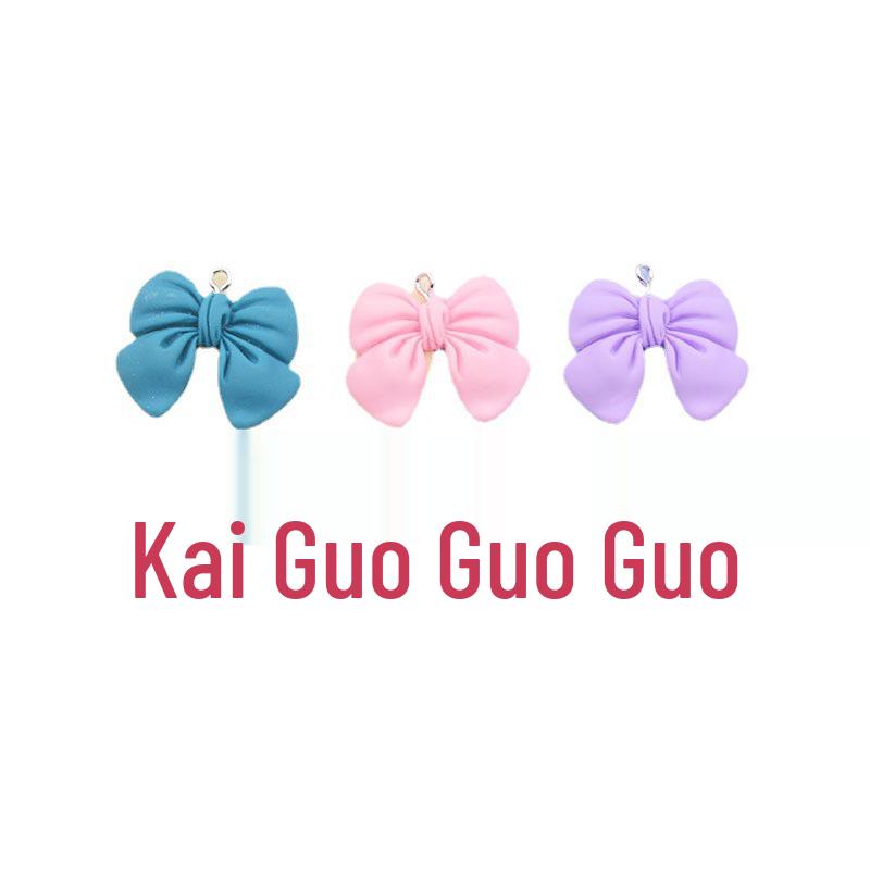 Colorful 3D Resin Bow Keychain Charm Pendant for DIY Jewelry