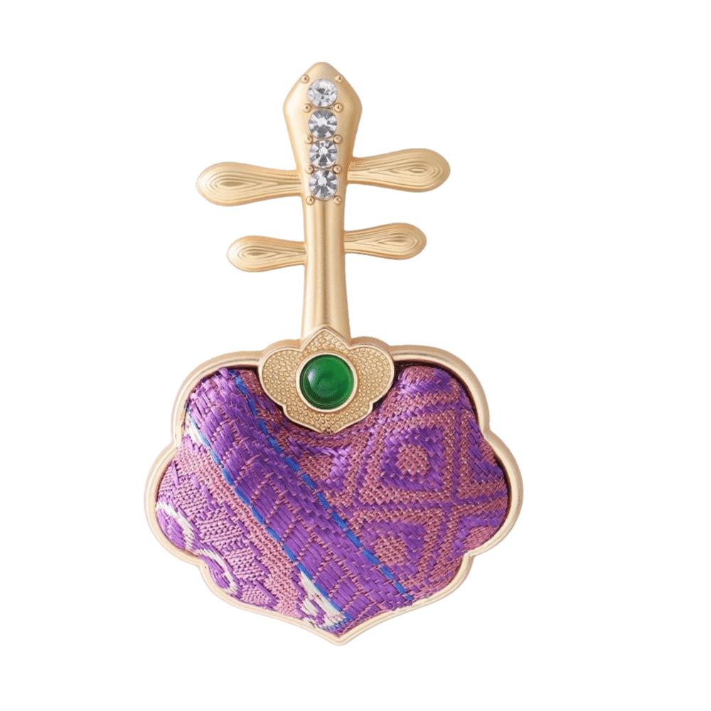 

Handmade Chinese Style Brooch Traditional Design Pipa Brooch Vintage Ornament Hanfu Decoration Da Pipa