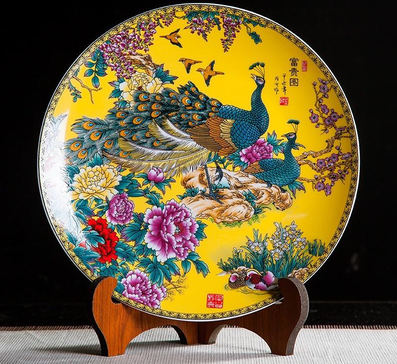 Creative Ceramic Plates Decorative Ornaments Home Decor Hanging Plates Handicrafts Living Room Wine Cabinets Decorative Plates
