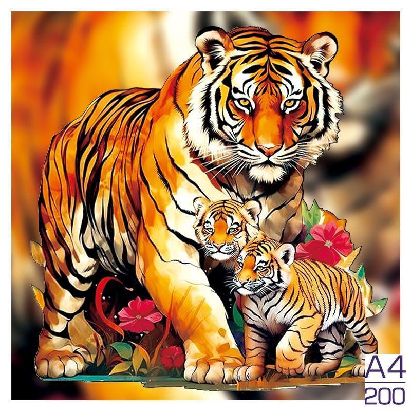 Non-Toxic 300Pcs Wooden Puzzle Color Cat Delicate Irregular Shape Puzzles Gratitude Adult Stress Reduction Family Interactive Toys Gift
