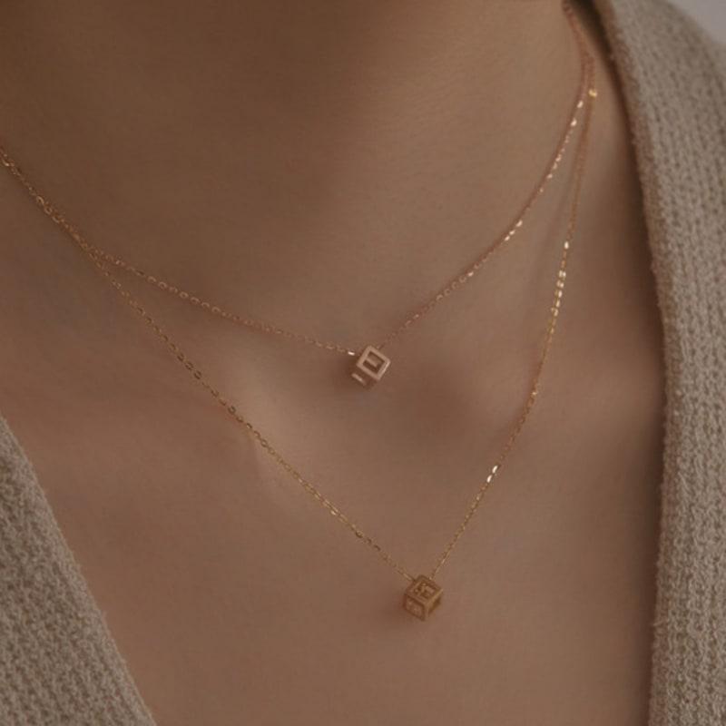 BONAFIDE JEWELRY Small Frame Cube Necklace