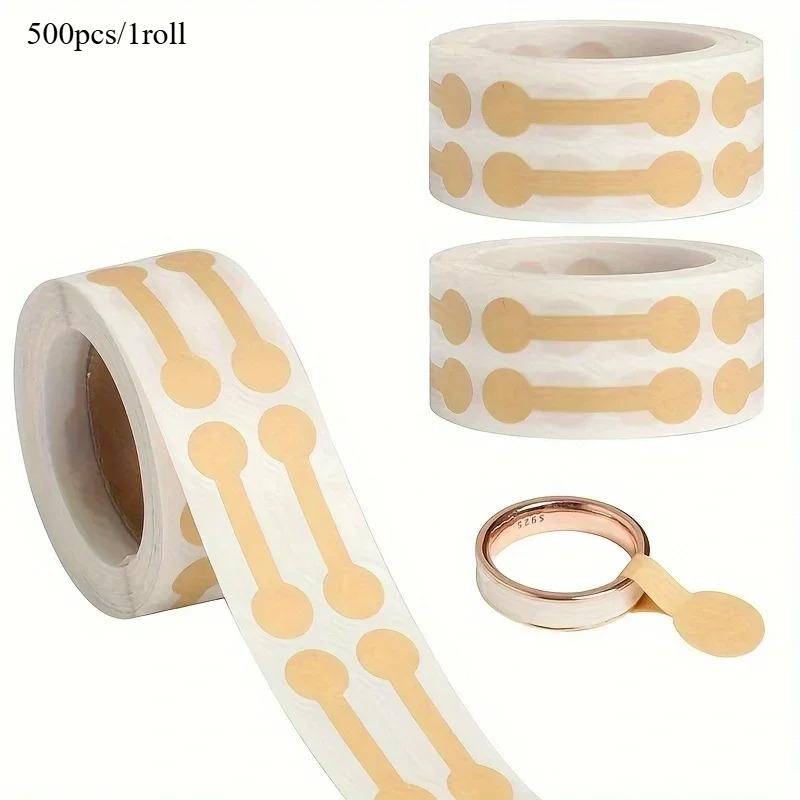 500Pcs/Roll Kraft Paper Jewelry Price Label Stickers DlY Tags Dumbbell Designs for Rings Necklaces Earrings Bracelets Marking