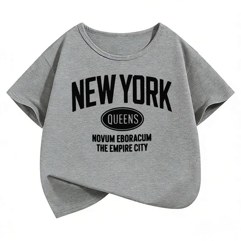 New York Fashion Letter Design Funny T Shirts Kids Children's T-shirt Boys Girls Summer Spring Casual Top Tee Shirt