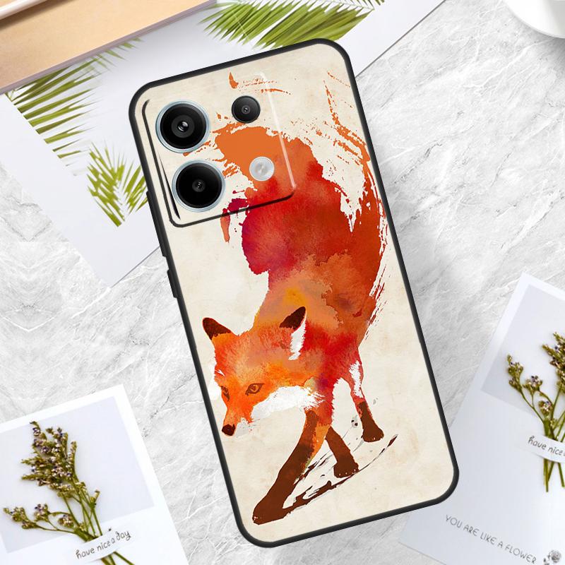 

Watercolor Painting The Fox Case For Xiaomi Redmi Note 13 14 Pro 12 11 10 15 Pro Plus Redmi 15 10C 12C 13C 14C 15C Cover Redmi Note 10 Pro