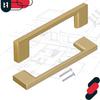 KOTARBAU® Kitchen Furniture Handle Classic Modern Oblong Long Matte Gold 126 MM Spacing 96 MM Set of 10