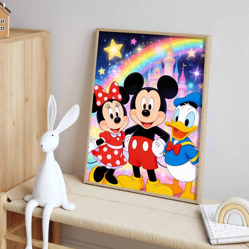 Disney Mickey Minnie Donald Diamond Art Painting Kit Magical Castle Wall Decor Handmade Gift