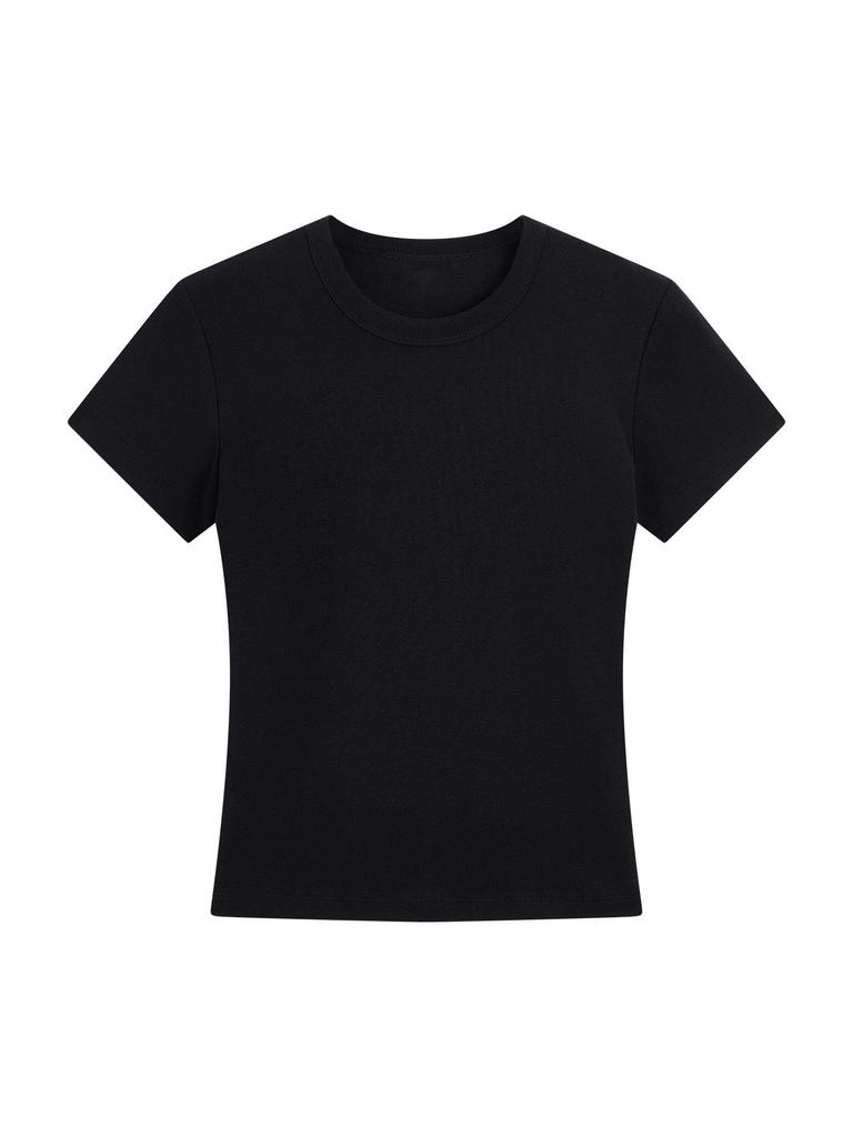 Women's Straight Shoulder Slim Fit T-Shirt - Short Sleeve, Versatile Summer Top