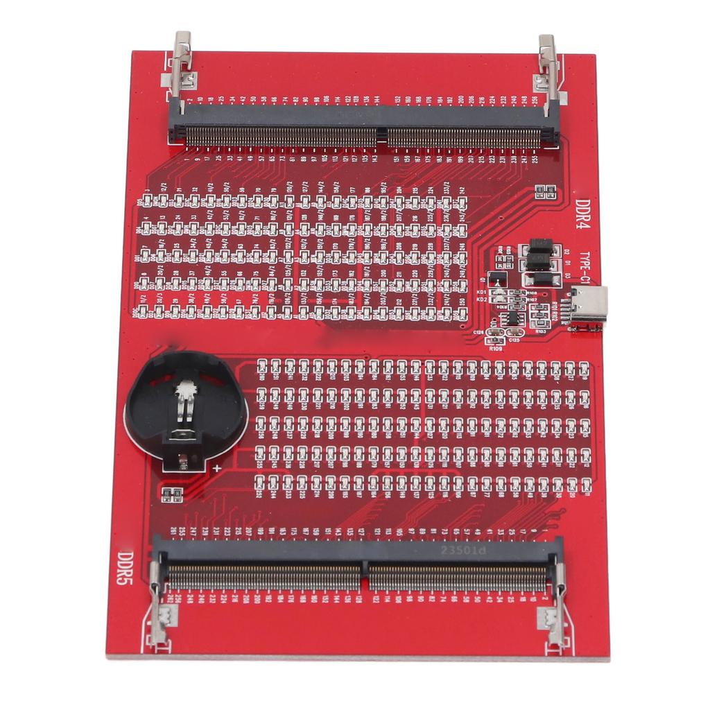 RAM Memory Tester Card DDR4 DDR5 2 In 1 Slot Diagnostic Analyzer for Laptop with LED Light Red