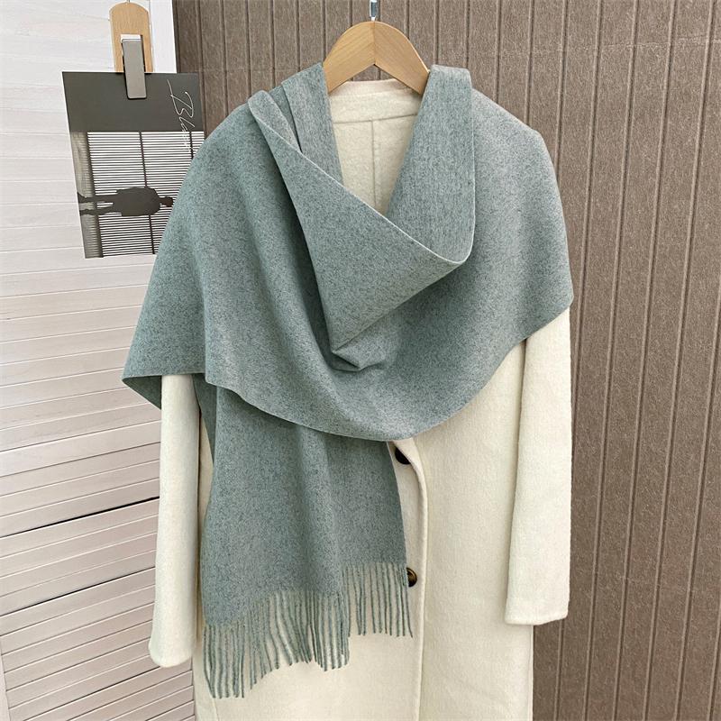 

Fashion Solid Color Women Scarf Winter Hijabs Tessale Tassels Long Lady Shawls Cashmere Like Pashmina Hijabs Scarves Wraps 33x180cm