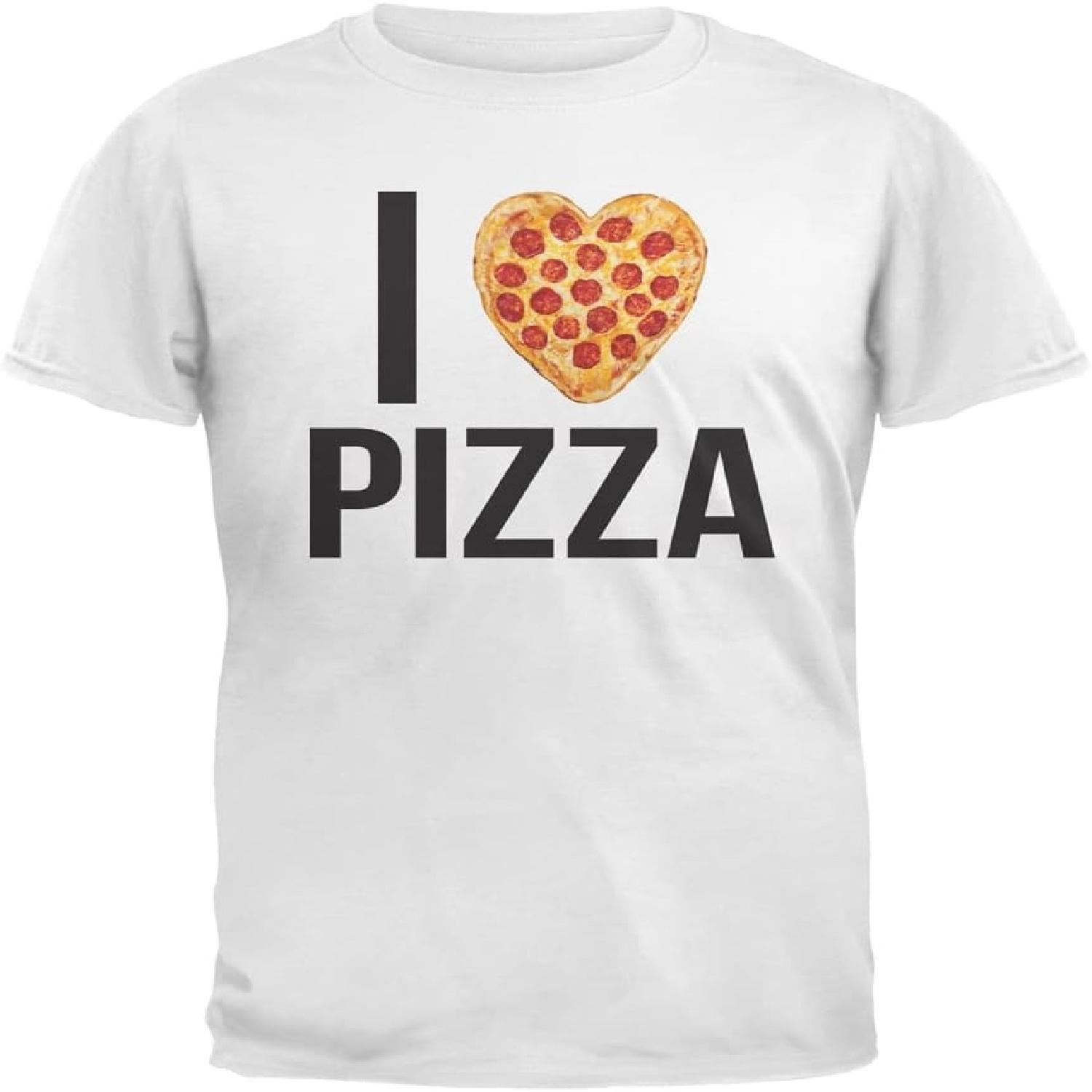 Я Люблю Пепперони Пиццу Белая Взрослая Футболка S