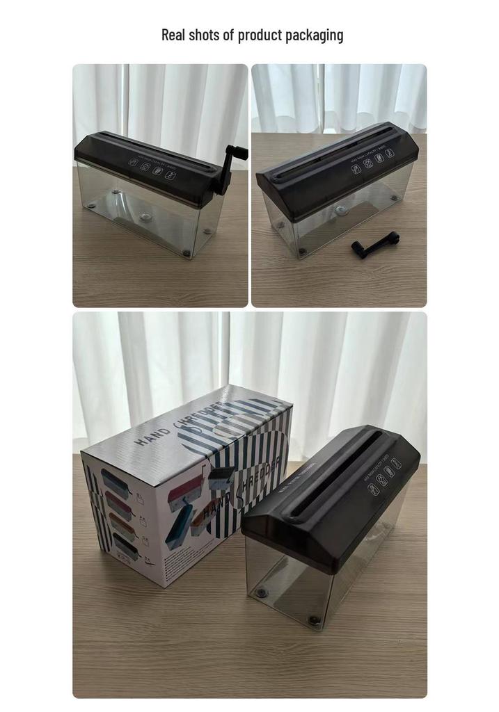 Compact Handheld A6 Manual Paper Shredder for Office Documents
