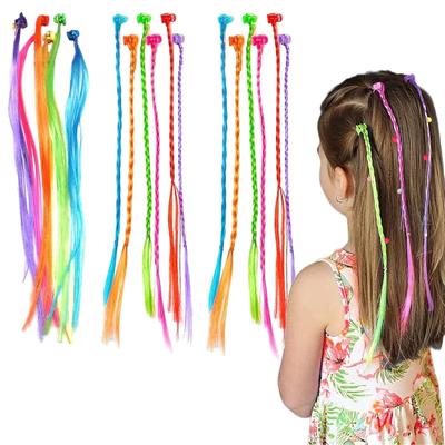 36 Color Braided Hair Extensions with Clips, Rainbow Braided Kids Hair Extensions Hair Accessories for Kids Halloween Cosplay Party